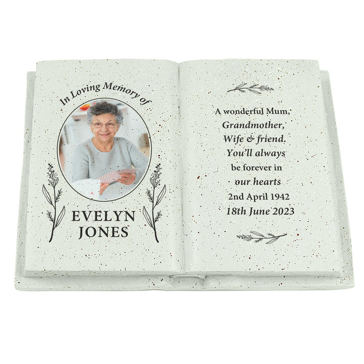 Personalised Botanical Memorial Photo Upload Resin Book – alternative view
