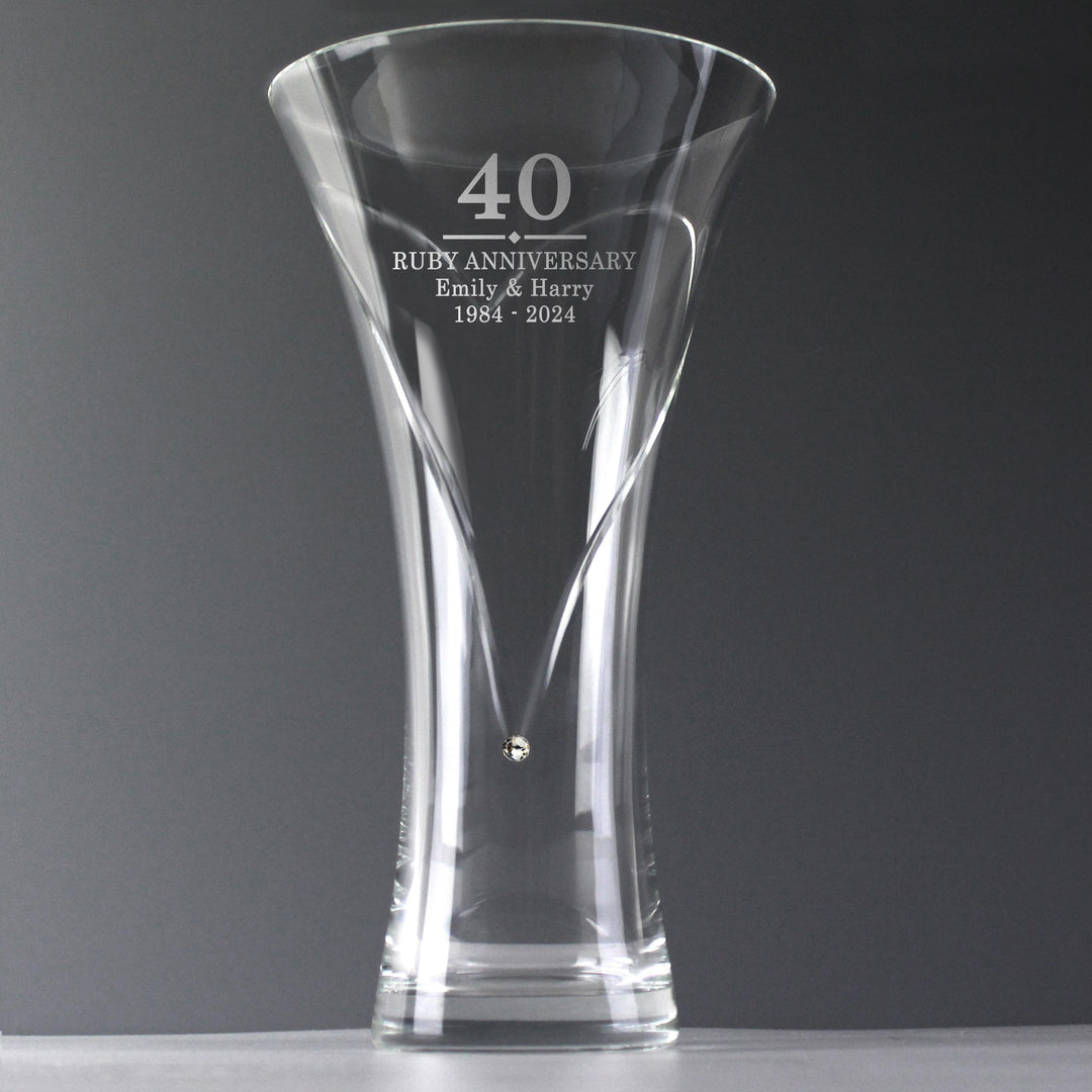 Personalised Special Year Diamante Heart Vase, The Personal Shop, personalised gifts