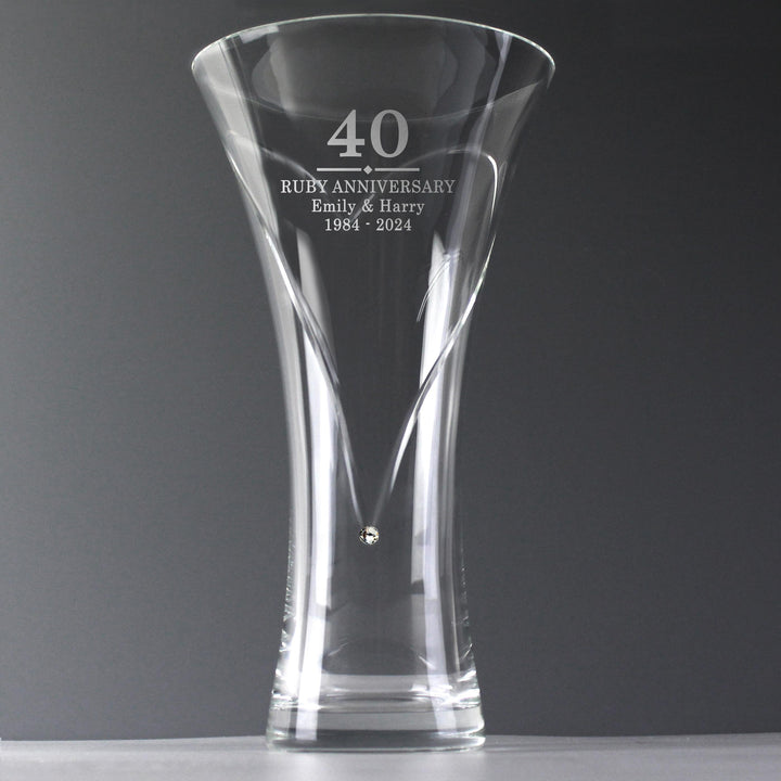 Personalised Special Year Diamante Heart Vase, The Personal Shop, personalised gifts