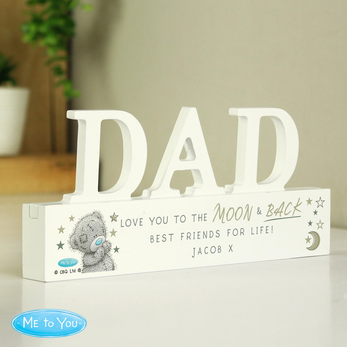 Personalised Me To You Moon and Back Wooden Dad Ornament – alternative view