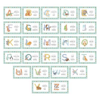 Personalised Animal Alphabet Placemat