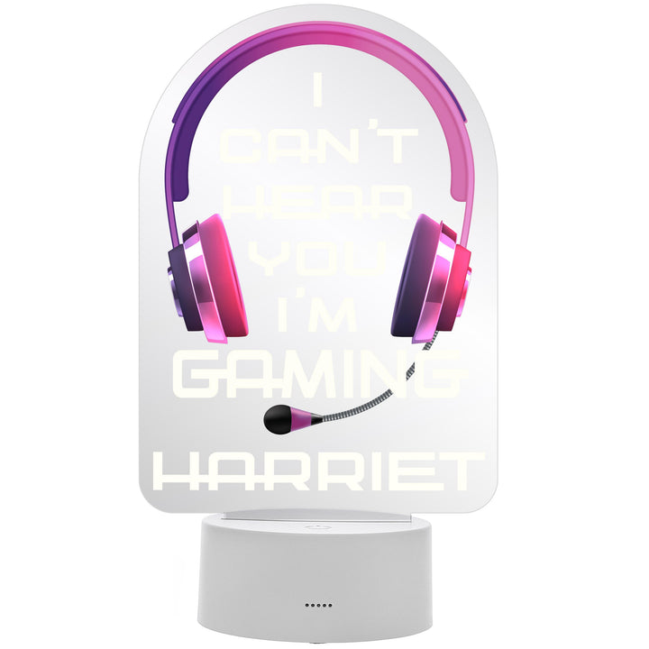 Personalised Pink Gaming LED Colour Changing Night Light, The Personal Shop, personalised gifts