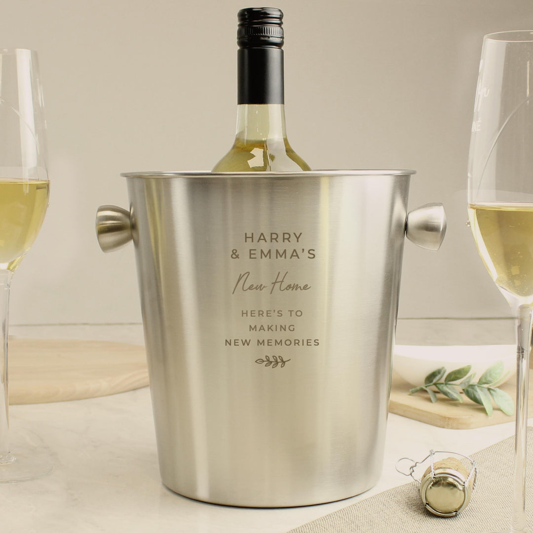 Personalised Free Text Stainless Steel Ice Bucket – alternative view