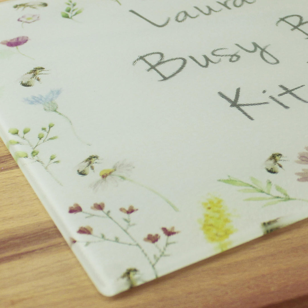 Personalised Busy Bee Glass Chopping Board/Worktop Saver – alternative view