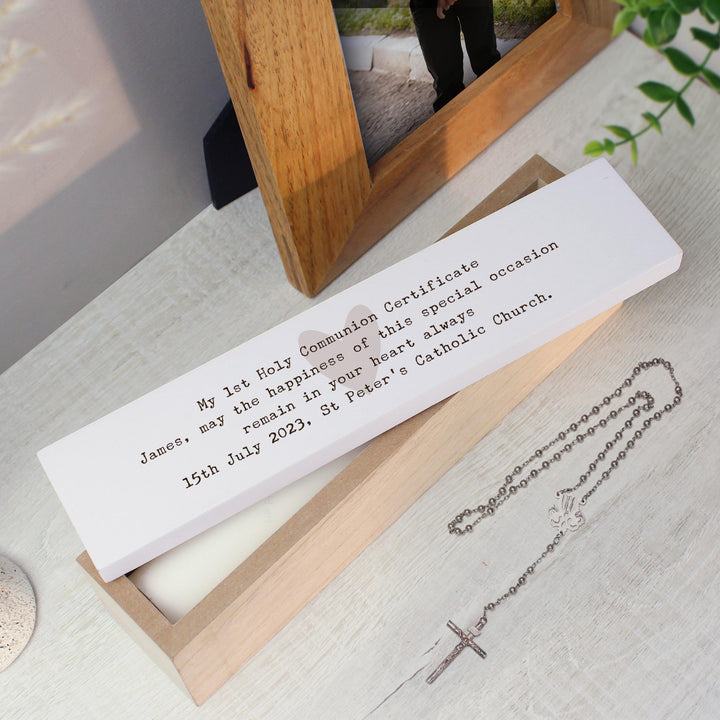 Personalised Free Text Wooden Certificate Holder – alternative view