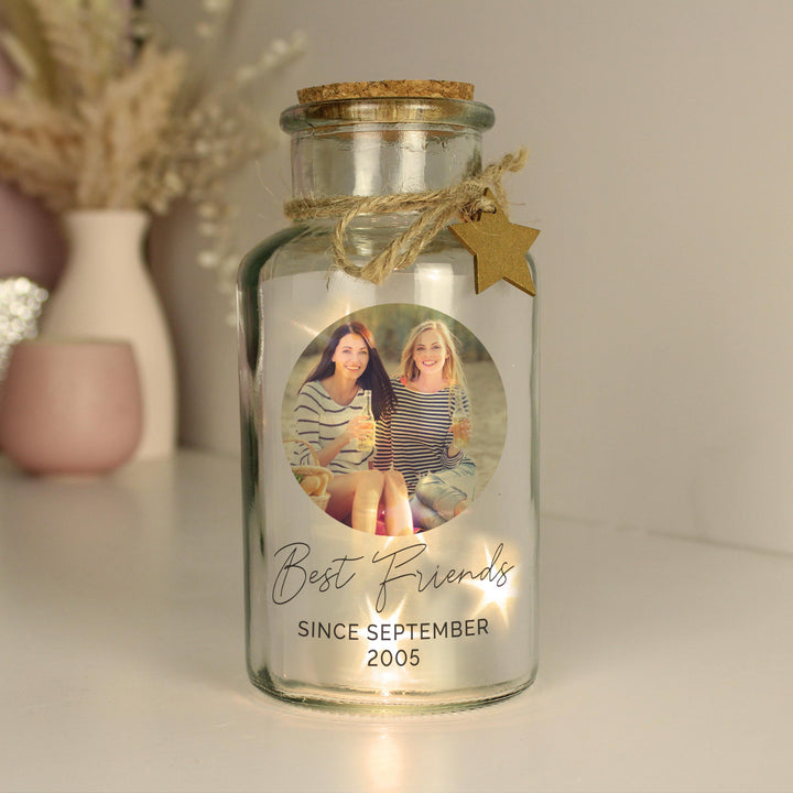 Personalised Photo Upload LED Glass Jar - alternative view