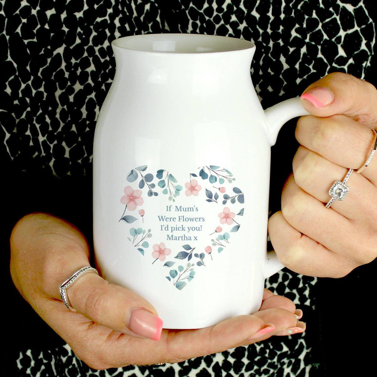 Personalised Floral Heart Flower Jug, The Personal Shop, personalised gifts