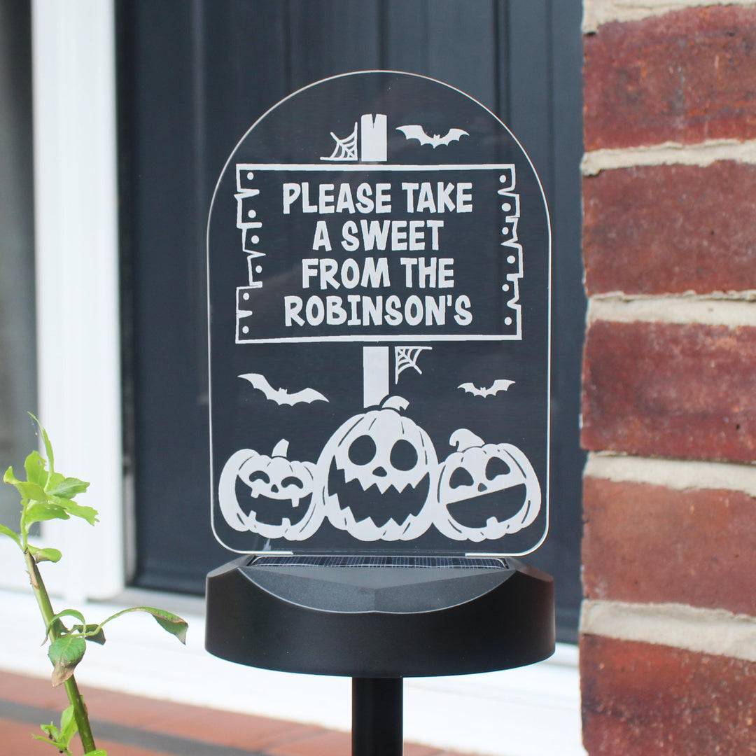 Personalised Pumpkin Patch Halloween Solar Light – alternative view
