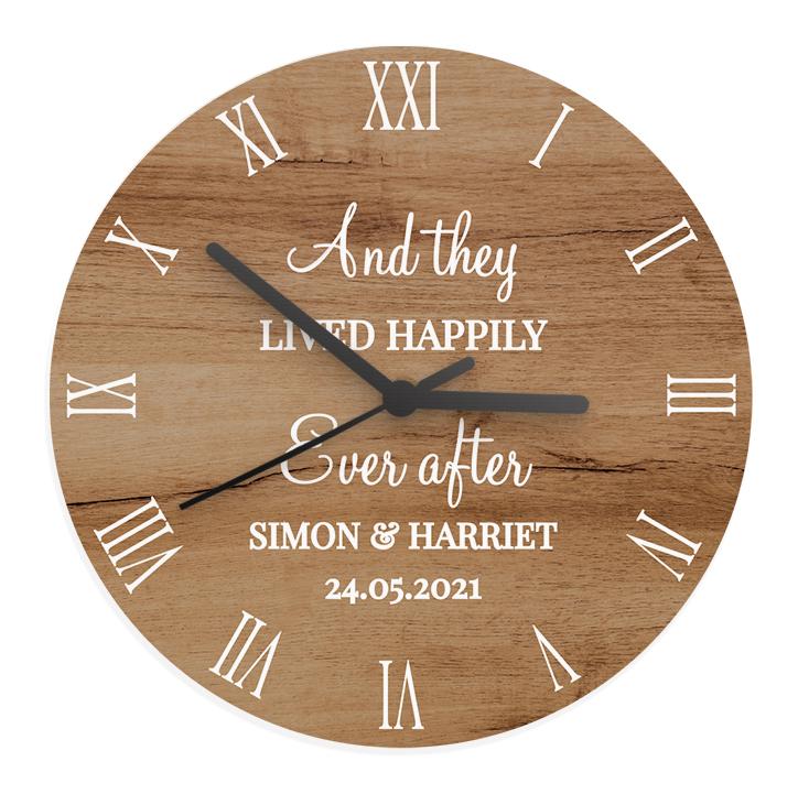 Personalised Wood Effect Clock – alternative view