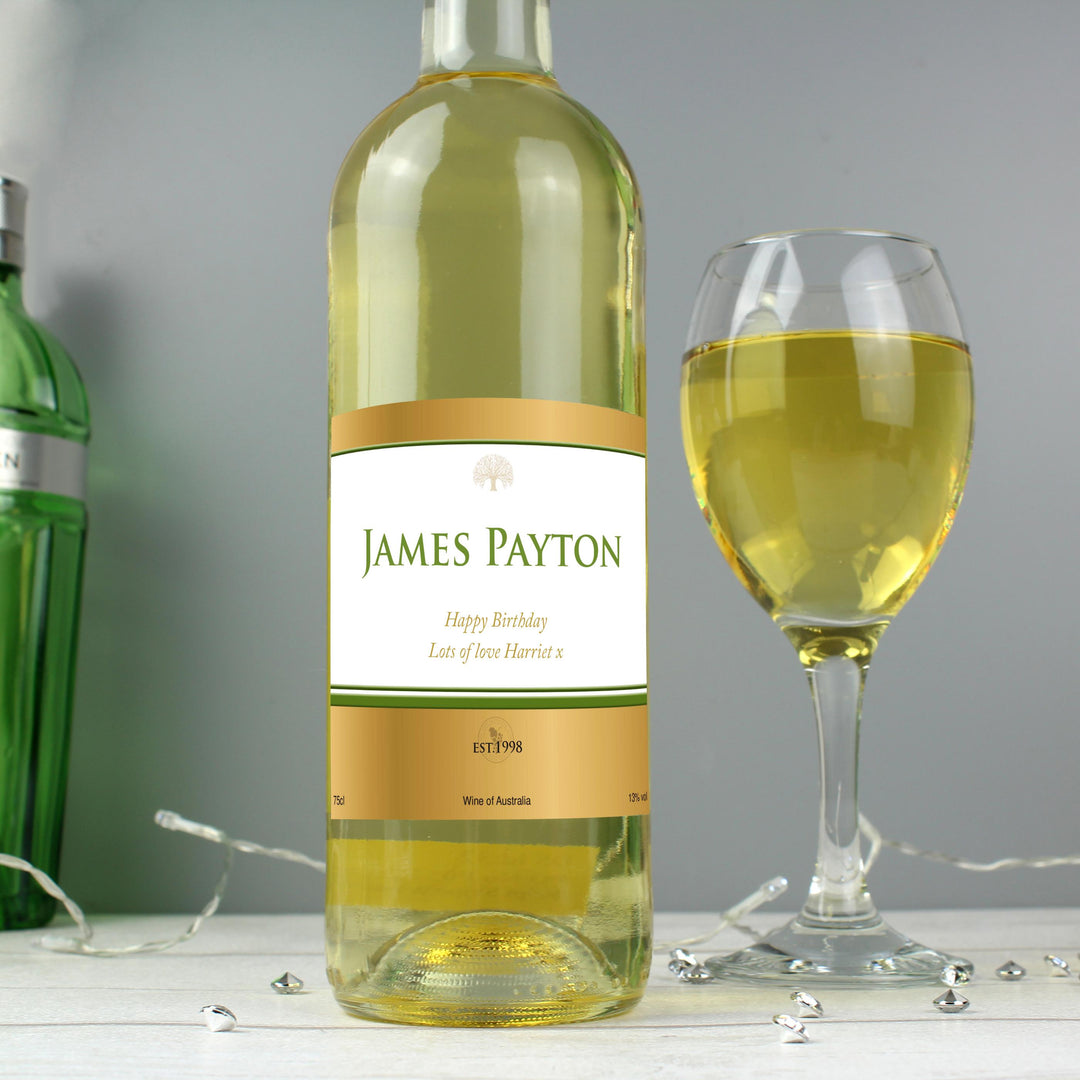 Personalised Gold Label White Wine – alternative view
