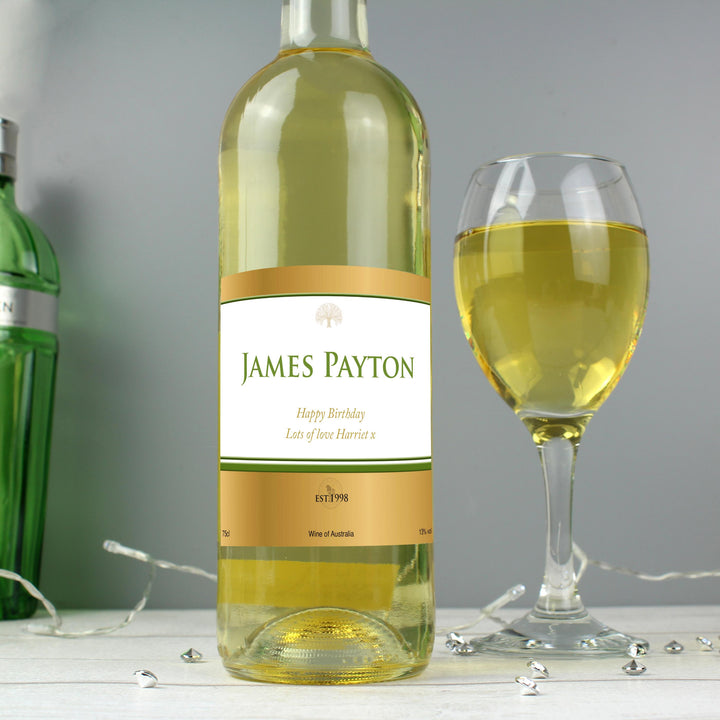 Personalised Gold Label White Wine – alternative view