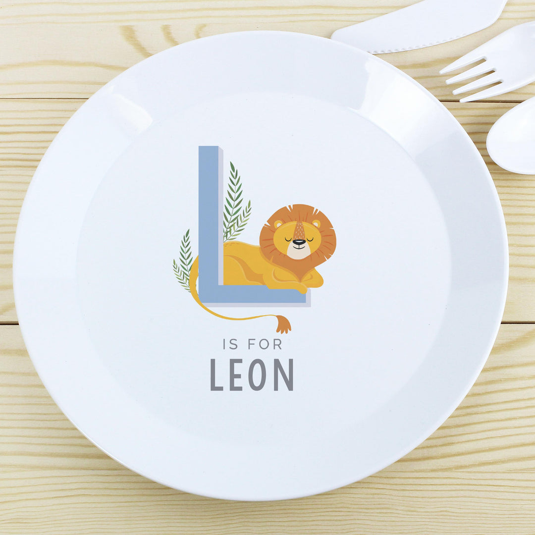 Personalised Animal Alphabet Plastic Plate – alternative view