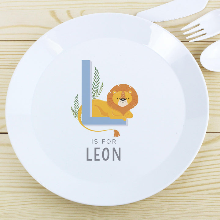 Personalised Animal Alphabet Plastic Plate – alternative view