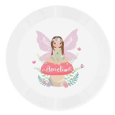 Personalised Toadstool Fairy Plastic Plate