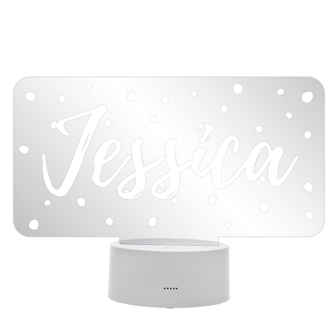 Personalised Polka-dot Name only LED Colour Changing Night Light – alternative view