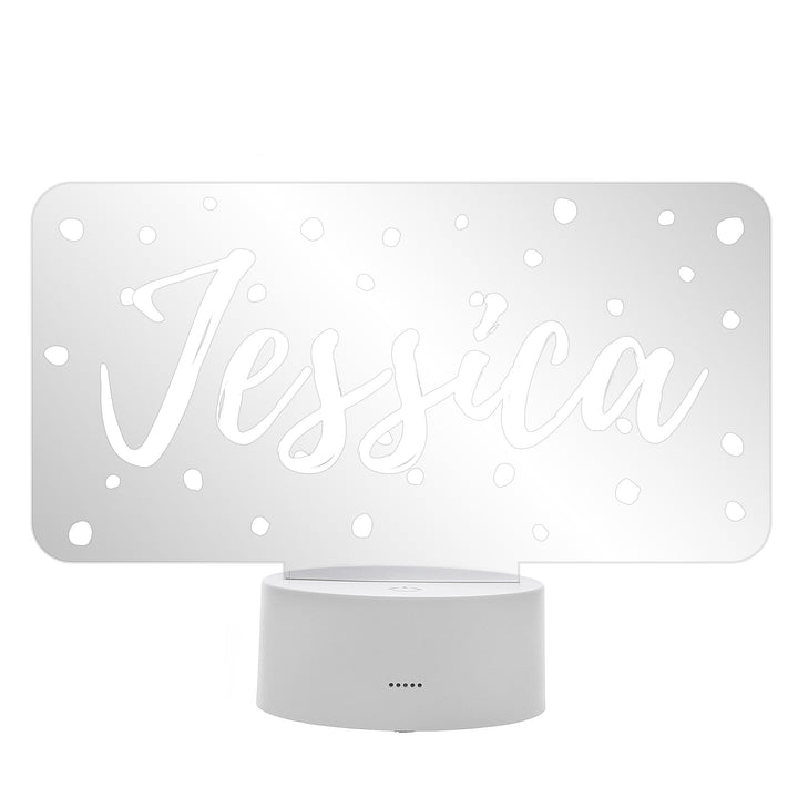 Personalised Polka-dot Name only LED Colour Changing Night Light – alternative view