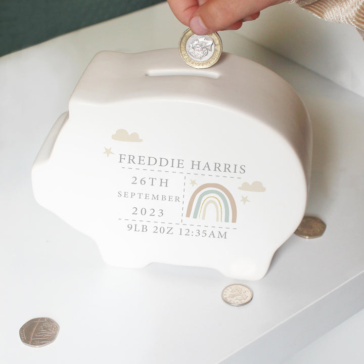 Personalised Rainbow Piggy Bank – alternative view