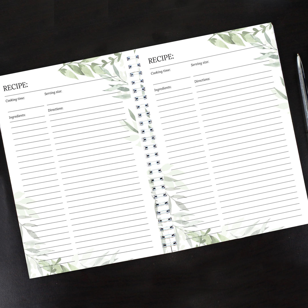 Personalised Botanical A4 Recipe Book Journal – alternative view