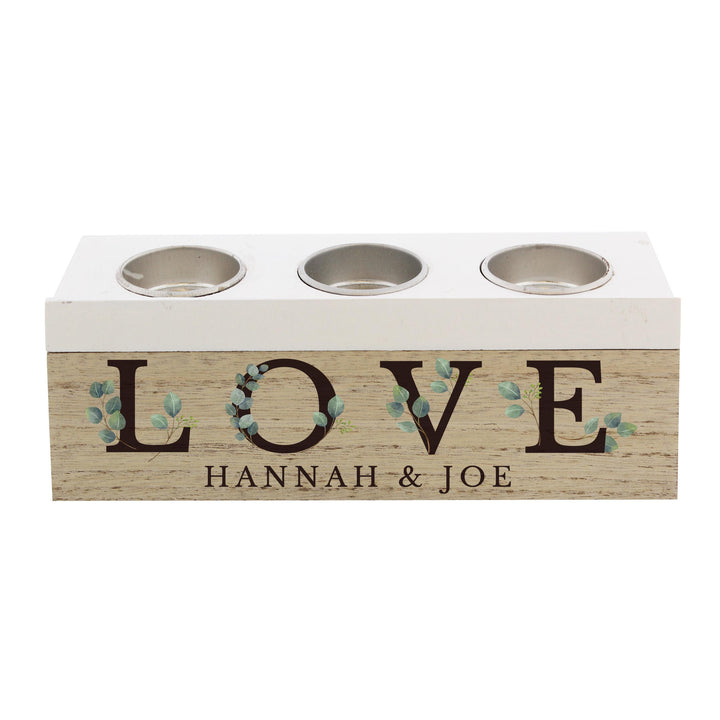 Personalised Botanical Triple Tea Light Box, The Personal Shop, personalised gifts