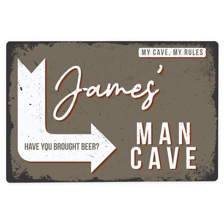 Personalised Man Cave Metal Sign – alternative view