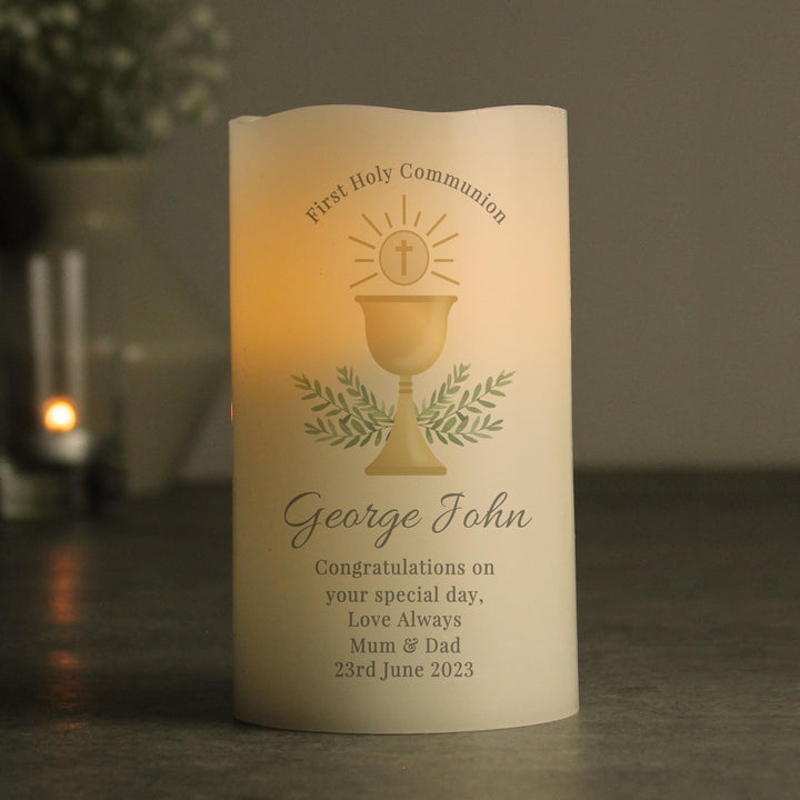 Personalised First Holy Communion LED Candle – alternative view