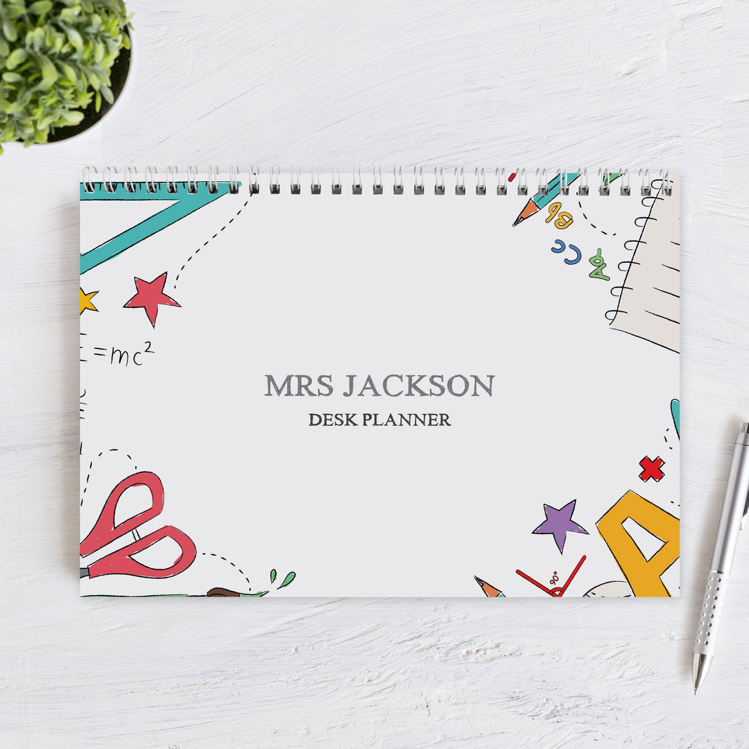 Personalised Teacher A4 Desk Planner – alternative view