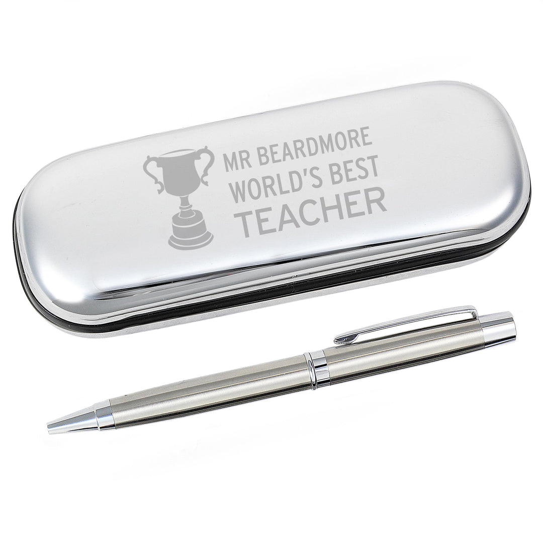 Personalised Teacher Trophy Pen and Box Set, The Personal Shop, personalised gifts