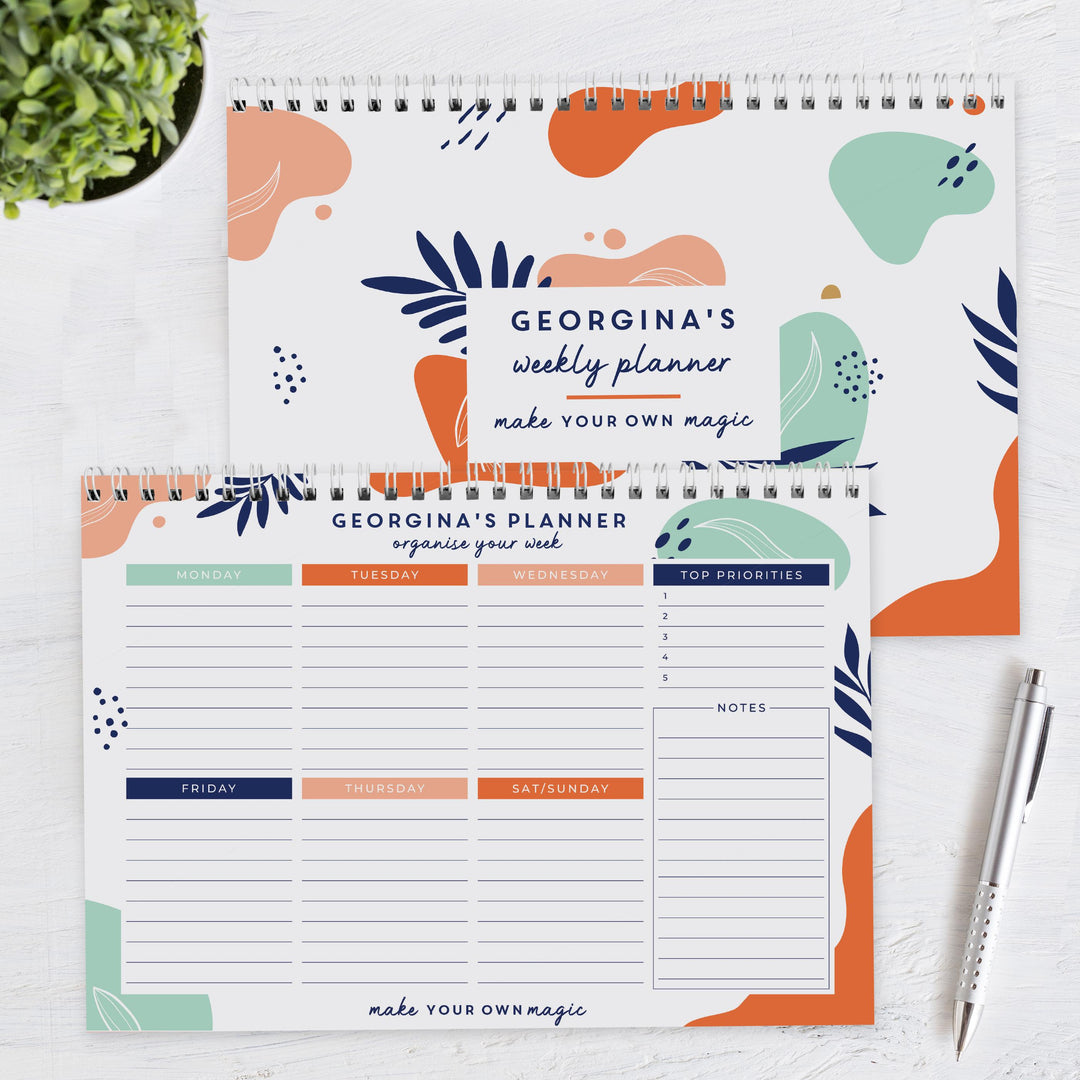 Personalised Tropical A4 Desk Planner – alternative view