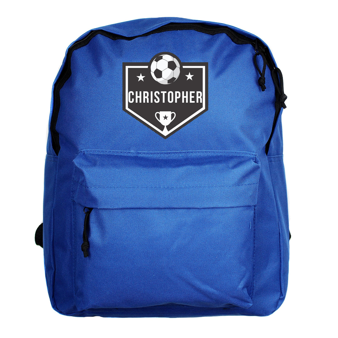 Personalised Football Blue Backpack – alternative view