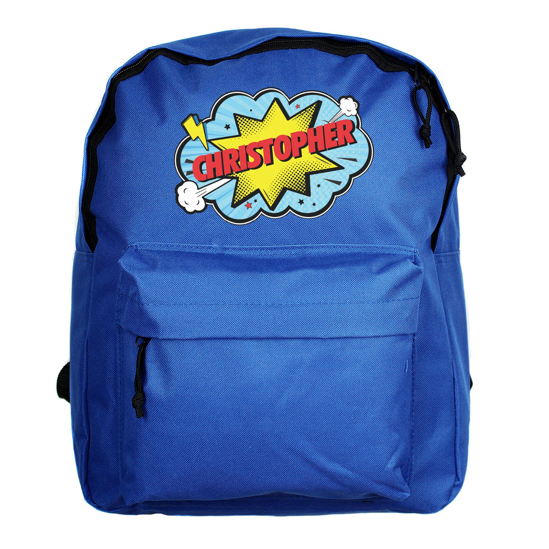 Personalised Superhero Blue Backpack – alternative view