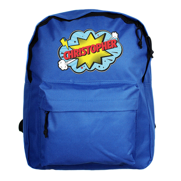 Personalised Superhero Blue Backpack – alternative view