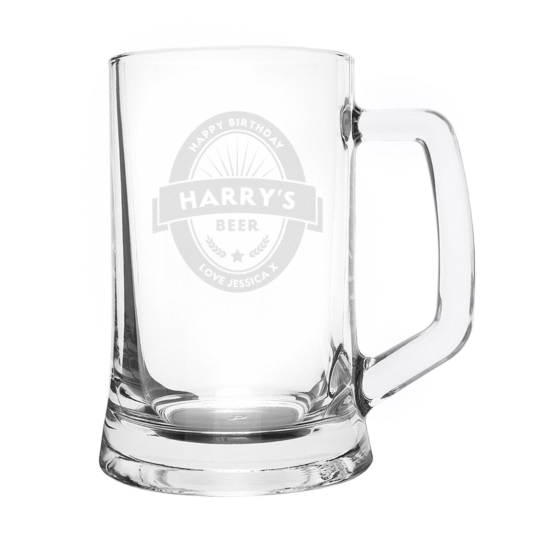 Personalised Beer Label Pint Stern Tankard – alternative view