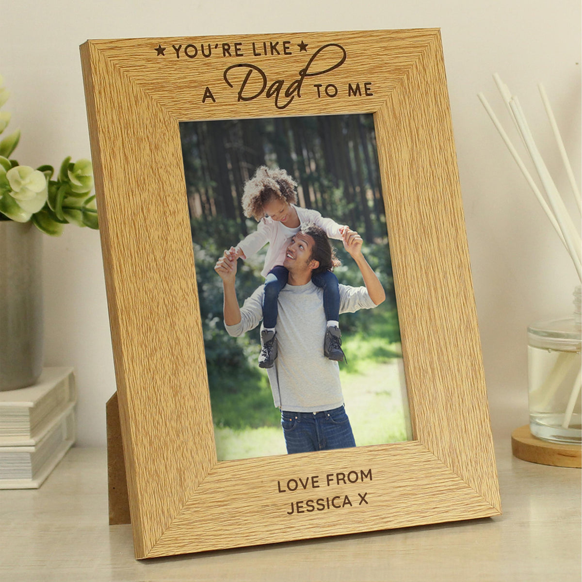 Personalised You're Like a Dad to Me 6x4 Oak Finish Photo Frame, The Personal Shop, personalised gifts