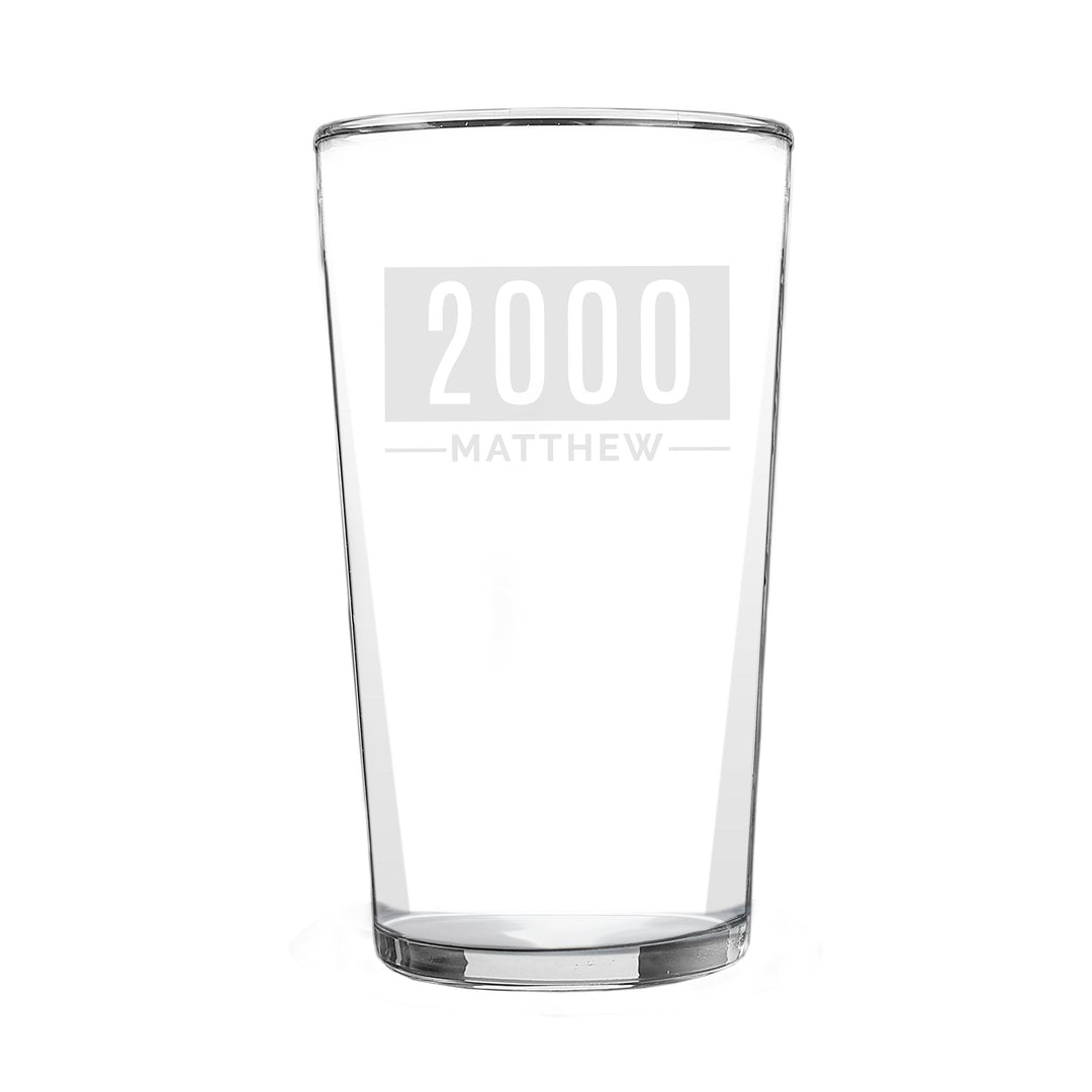Personalised Name &amp; Date Pint Glass, The Personal Shop, personalised gifts
