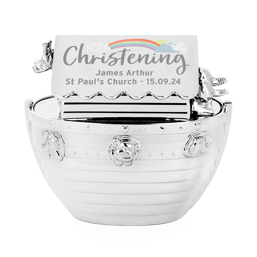 Personalised Christening Noahs Ark Money Box – alternative view