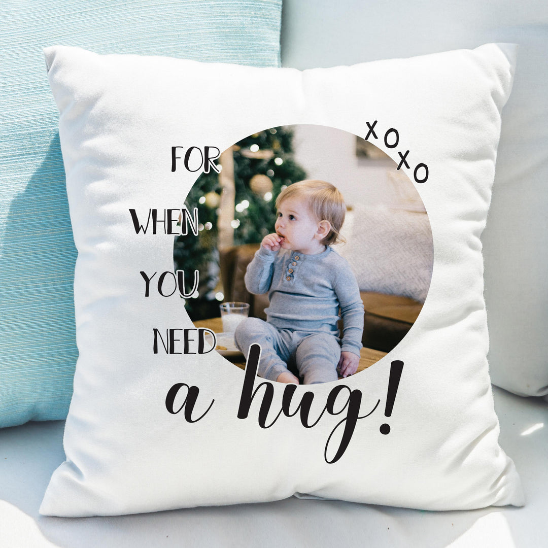 Personalised Need A Hug Photo Upload Cushion – alternative view