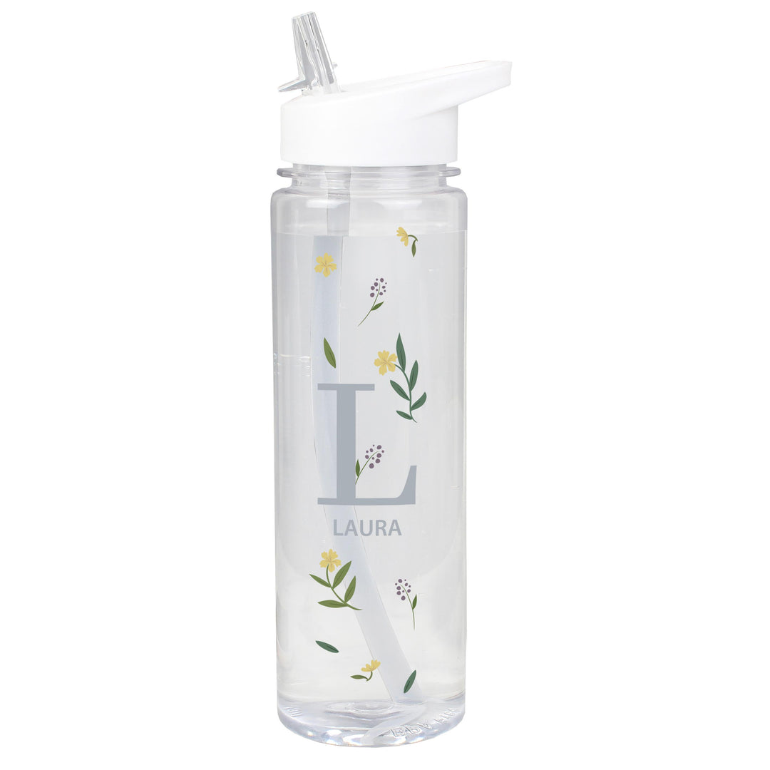 Personalised Floral Initial Water Bottle – alternative view