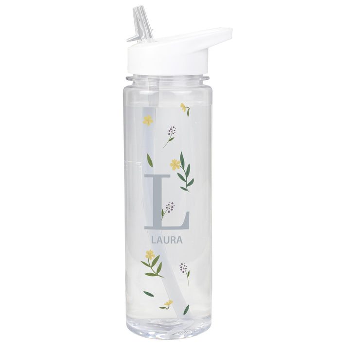 Personalised Floral Initial Water Bottle – alternative view