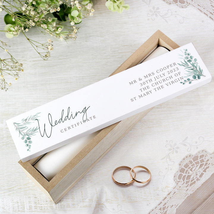 Personalised Leaf Religious Ceremony Wooden Certificate Holder – alternative view