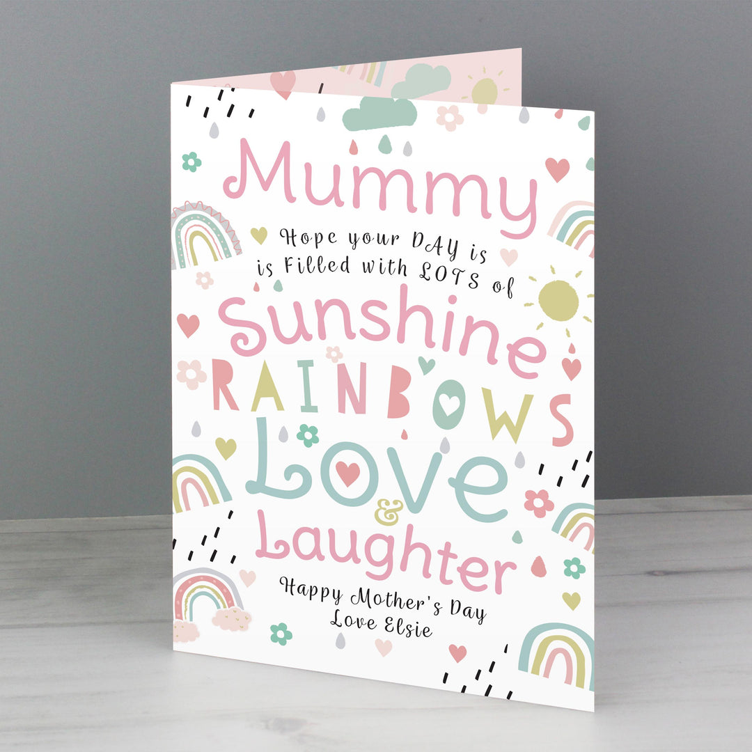 Personalised Rainbows &amp; Sunshine Card