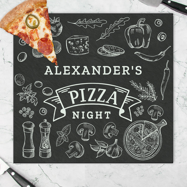 Personalised Pizza Glass Chopping Board/Worktop Saver – alternative view