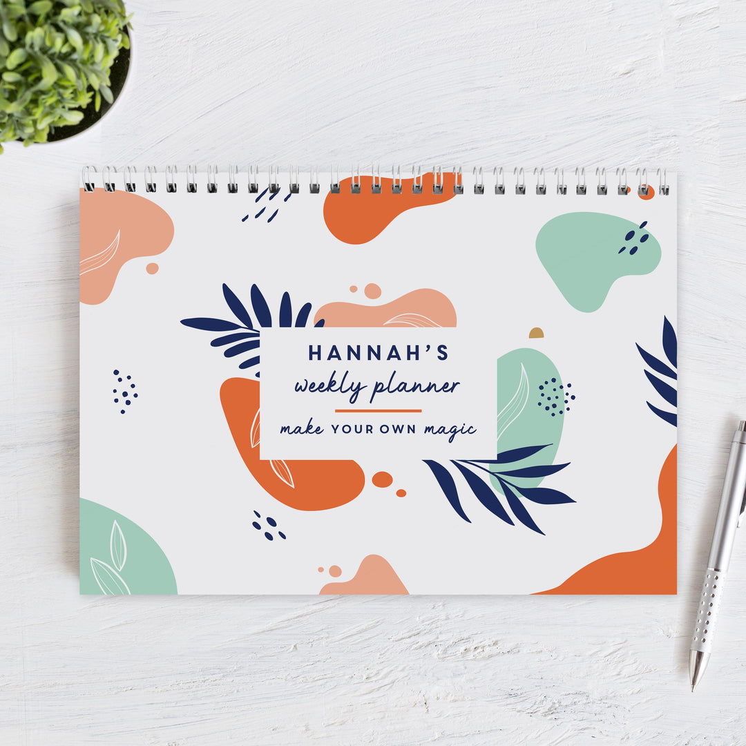 Personalised Tropical A4 Desk Planner – alternative view