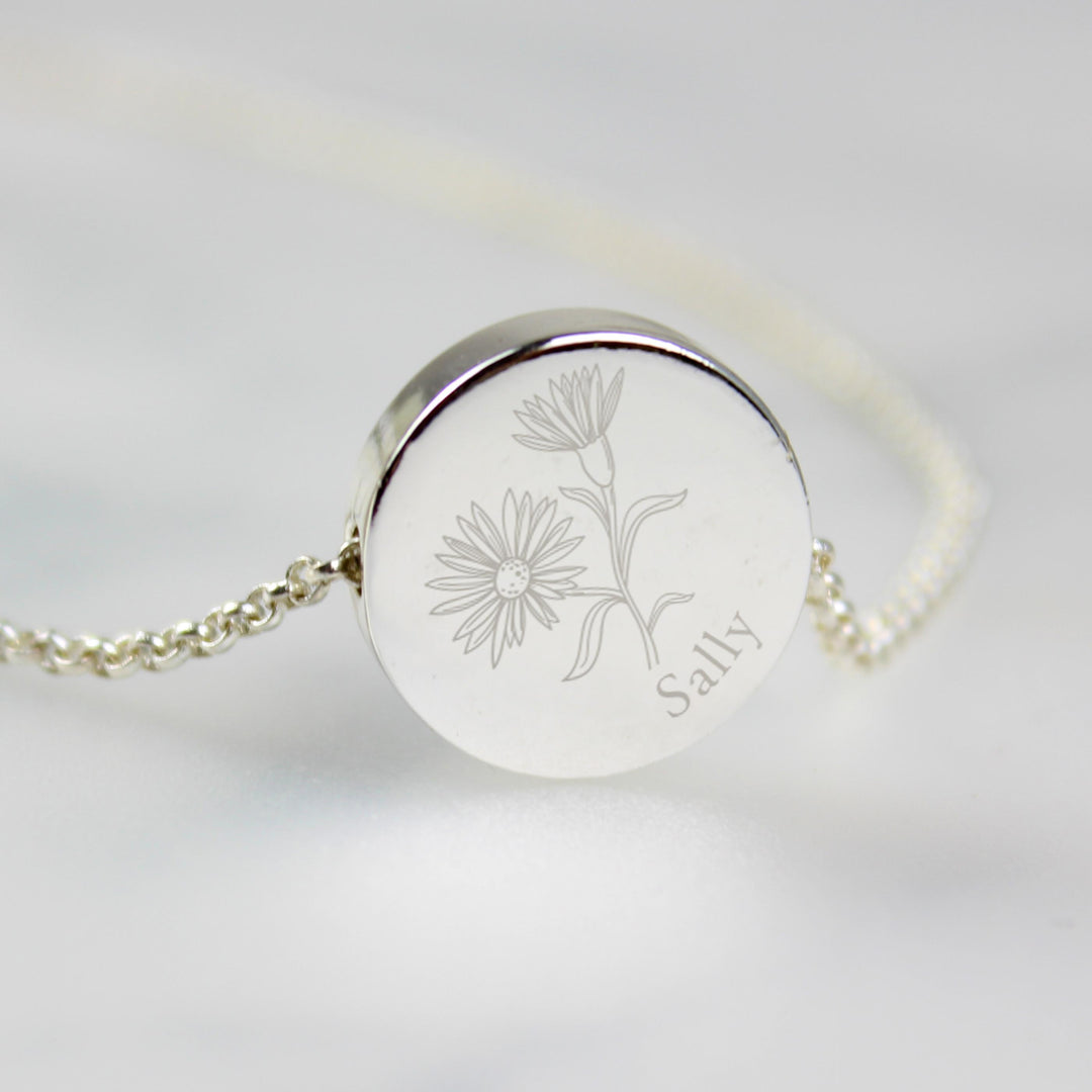 Personalised September Birth Flower Necklace and Box – alternative view
