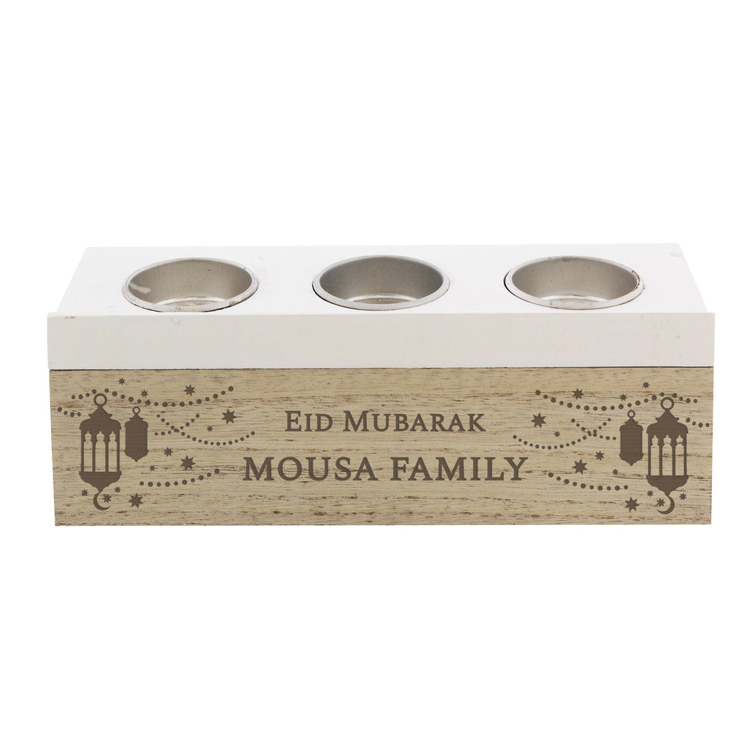 Personalised Eid Triple Tea Light Box – alternative view