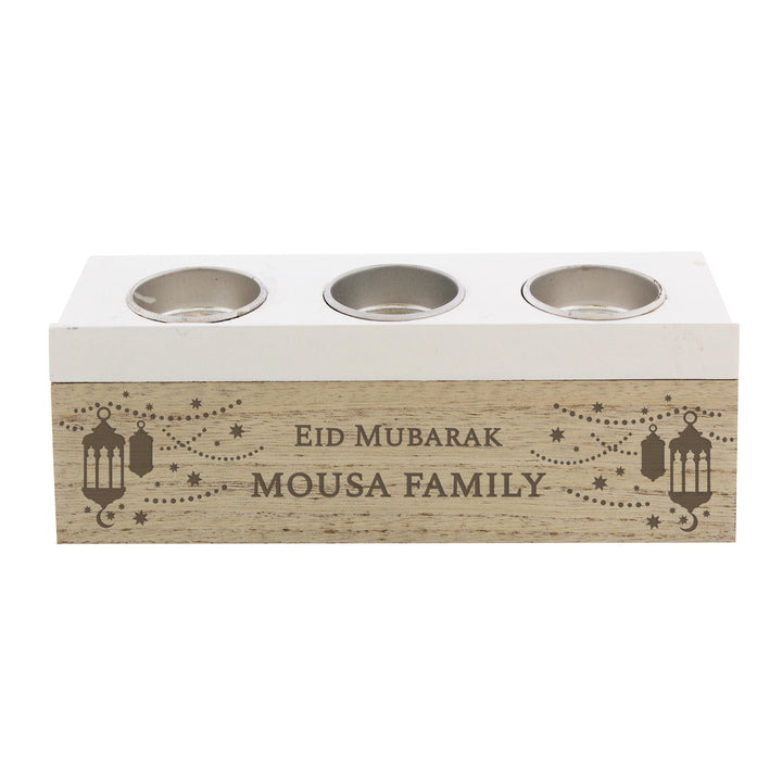 Personalised Eid Triple Tea Light Box – alternative view