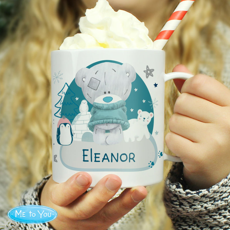 Personalised Winter Explorer Tiny Tatty Teddy Plastic Mug