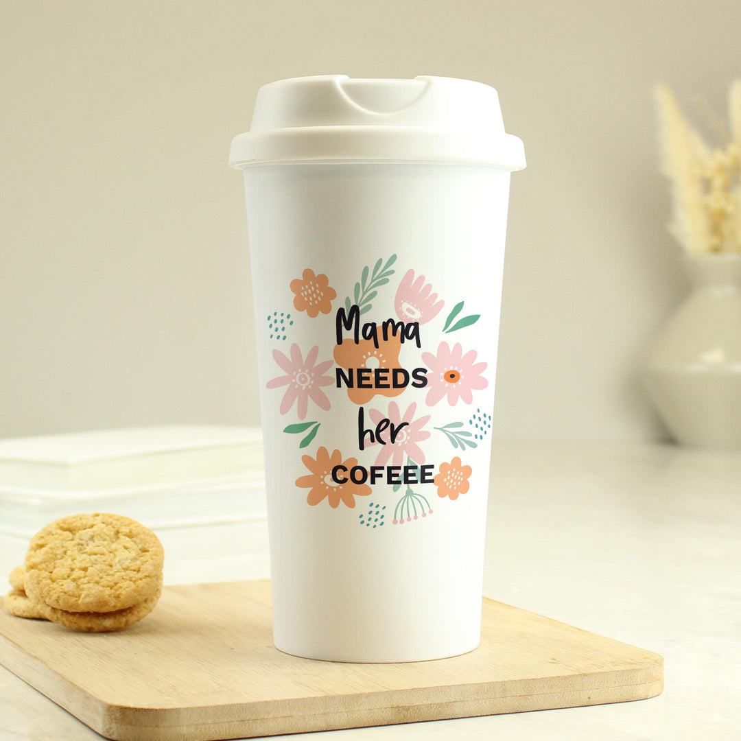 Personalised Floral Travel Mug – alternative view