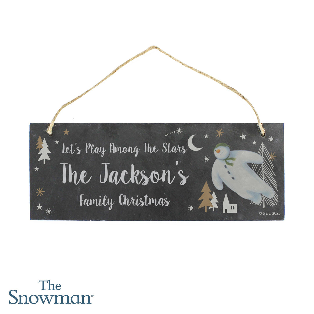 Personalised The Snowman Magical Adventure Hanging Slate Plaque – alternative view