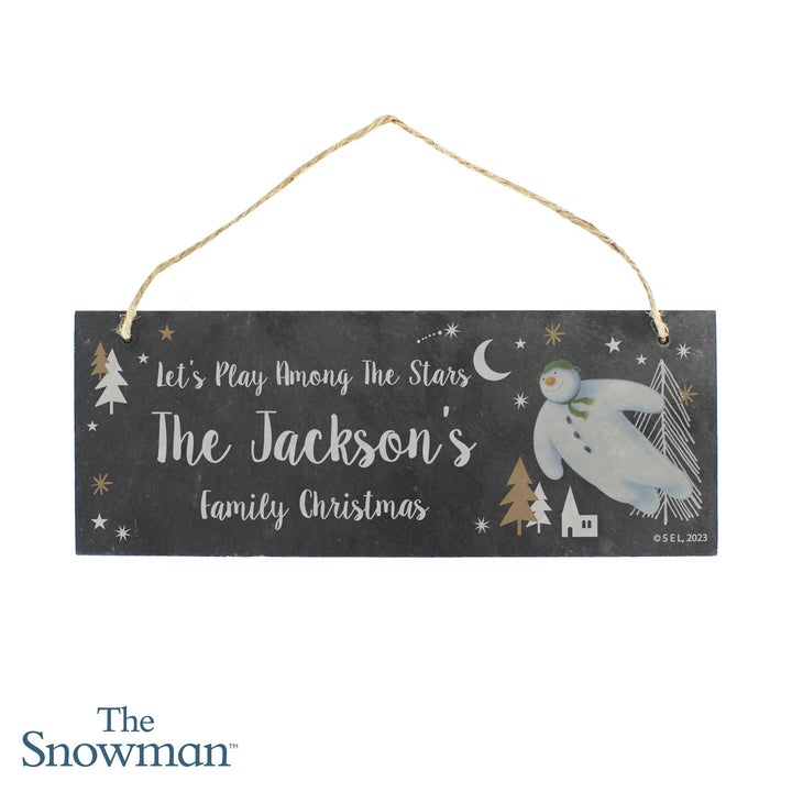 Personalised The Snowman Magical Adventure Hanging Slate Plaque – alternative view