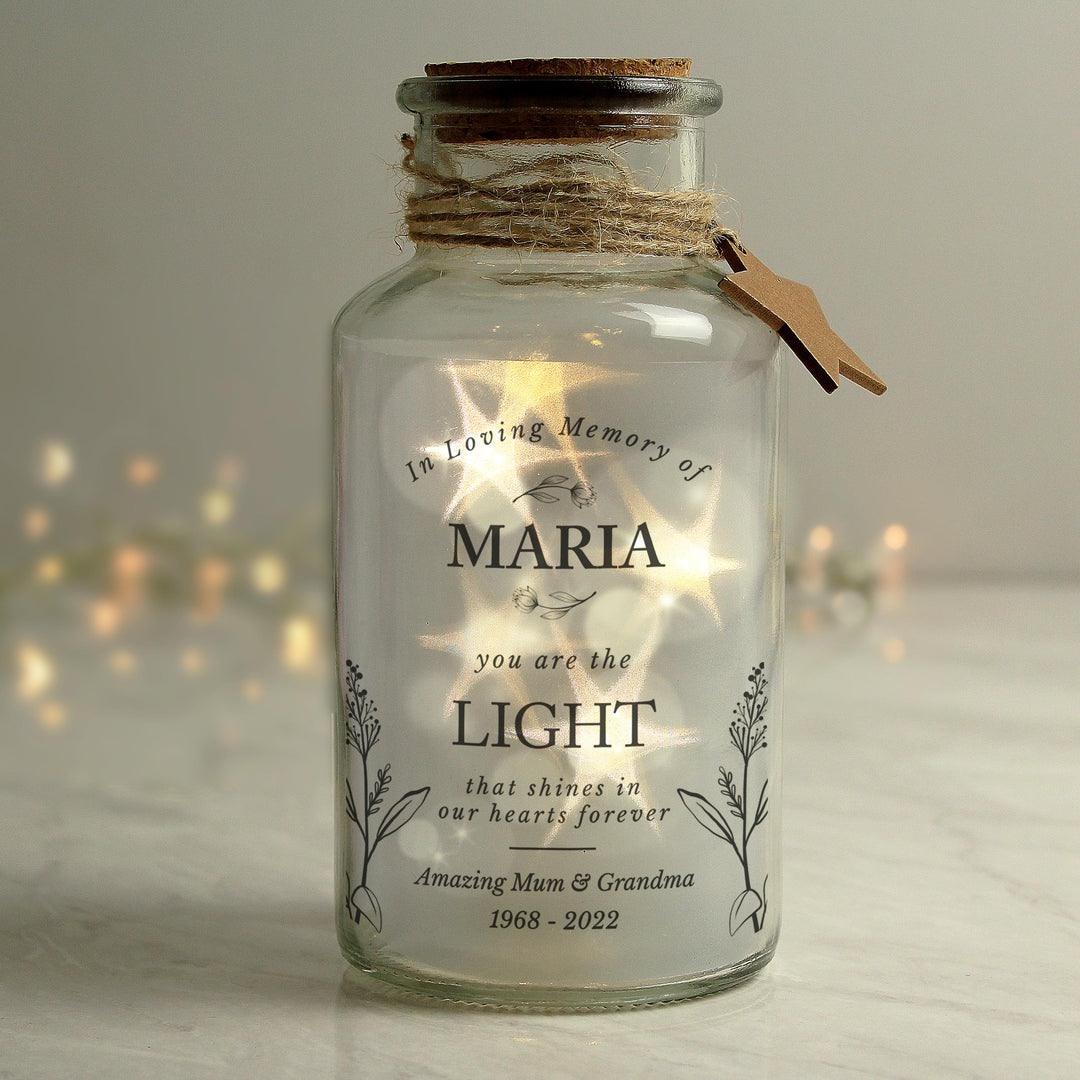 Personalised In Loving Memory LED Glass Jar – alternative view